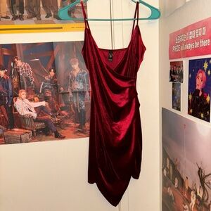 windsor burgundy velvet mini dress